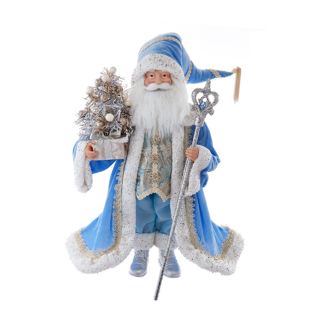 Kurt Adler 18-Inch Kringles Blue and Platinum Santa KK0148